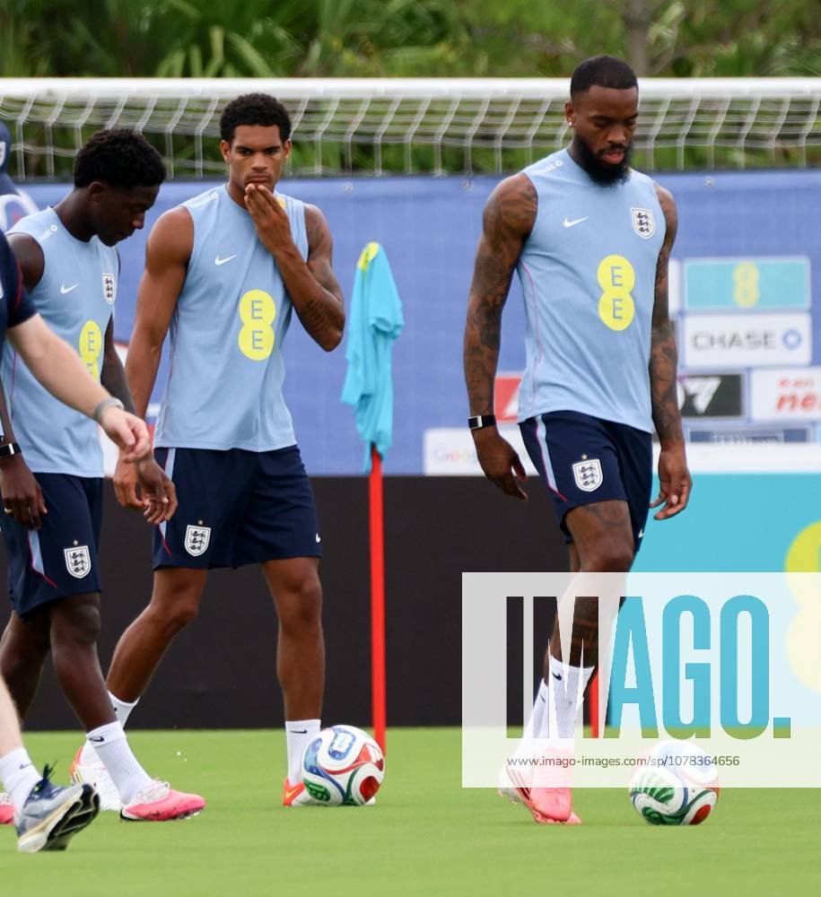 Jarell Quansah and Ivan Toney during a training session England Team Training, 2026 FIFA World Cup, WM, Weltmeisterschaft, Fussball Football, Palm Beach Gardens, Palm Beach, Florida, USA - 09 Jun 2026Florida Florida Blue Training Centre United States of America