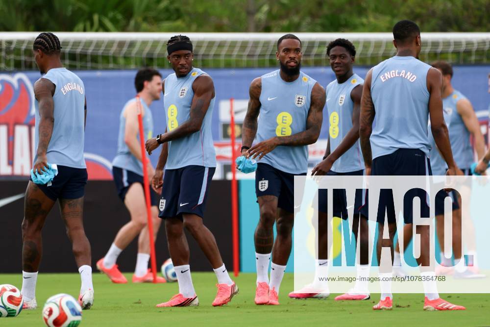 Noni Madueke and Ivan Toney during a training session England Team Training, 2026 FIFA World Cup, WM, Weltmeisterschaft, Fussball Football, Palm Beach Gardens, Palm Beach, Florida, USA - 09 Jun 2026Florida Florida Blue Training Centre United States of America