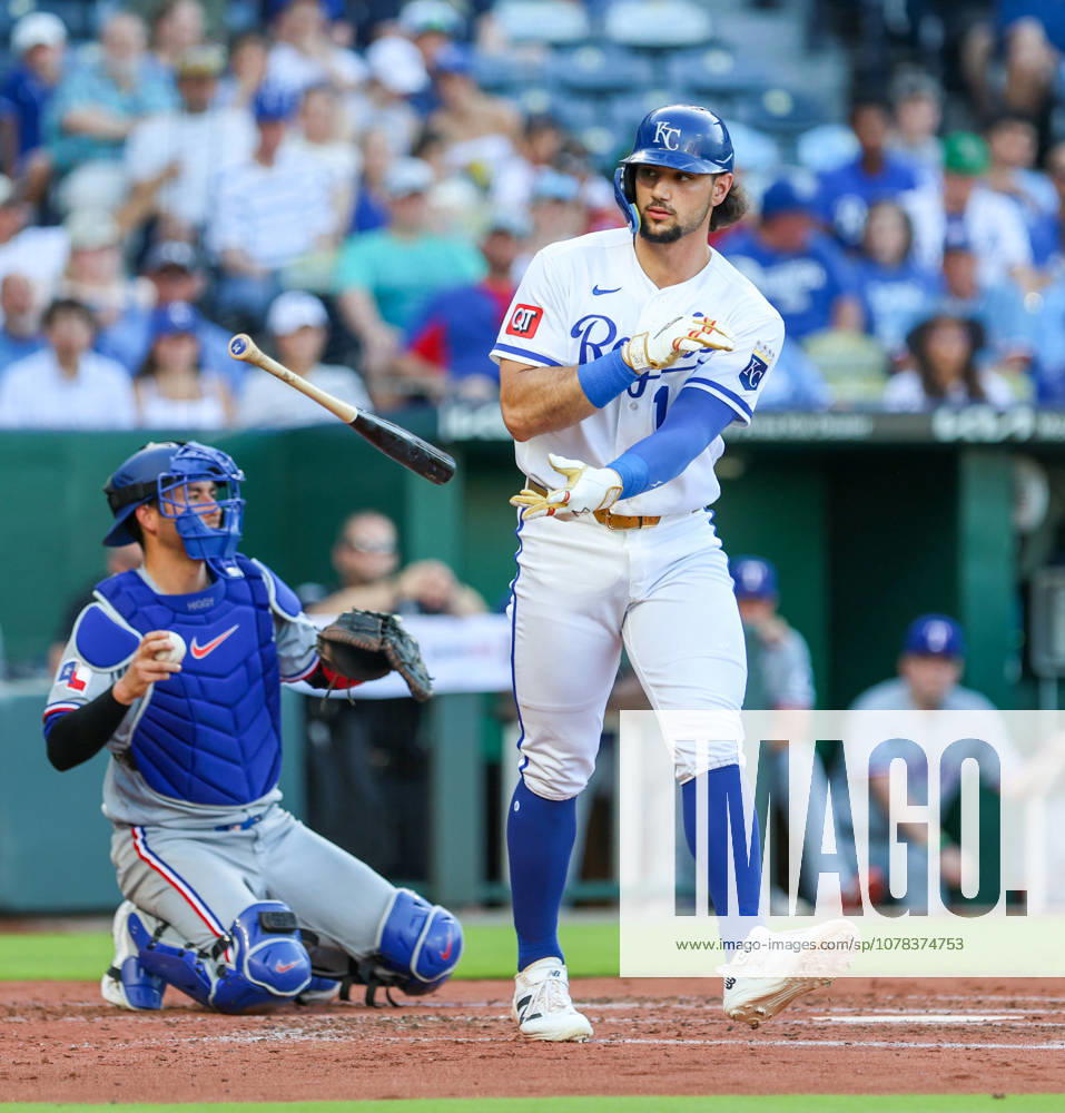 Kansas City Royals outfielder Jac Caglianone (14) draws a walk in the 2nd inning against the Texas Rangers at Kauffman Stadium in Kansas City, MO. CSM Kansas City United States - ZUMAc04_ 20260609_zma_c04_007