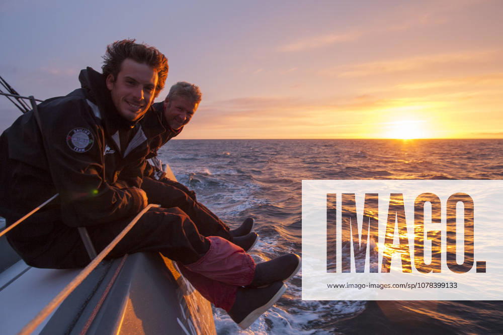 Yann Elies, skipper du monocoque Imoca Groupe Queguiner-Leucemie Espoir en vue de la Transat Jacques Vabre 2015 le 11 08 2015