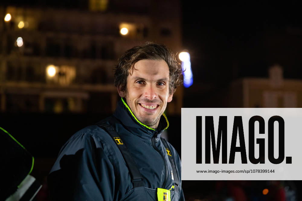 Charlie Dalin (fra) sailing on the Imoca Apivia finishing the VendÃ e Globe 2020-2021 in 80 Days 06 Hours 15 minutes and 47 seconds during the arrival of the 2020-2021 VendÃ e Globe, 9th edition of the solo non-stop round the world yacht race, on January 27th 2021 in Les Sables-d Olonne, France SABLES D OLONNESFrance