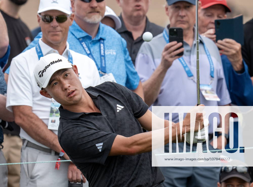 American Collin Morikawa watches his flop shot fly beside the 5th green during the first round of the RBC Canadian Open in Caledon, Ont. on Thursday June 11, 2026. Canada News - June 11, 2026 - ZUMAc35_ 20260611_zaf_c35_038