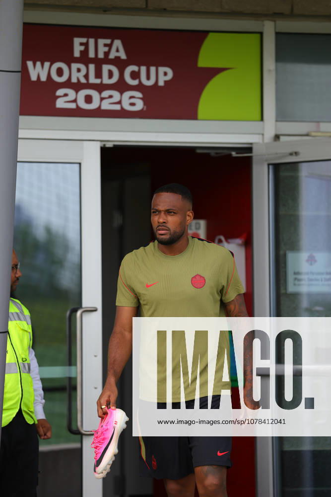 Cyle Larin of Canada in action during the training session before the 2026 FIFA World Cup, WM, Weltmeisterschaft, Fussball game between Canada and Bosnia and Herzegovina at Toronto FC Training Ground on June 11, 2026 in Toronto, Ontario, Canada