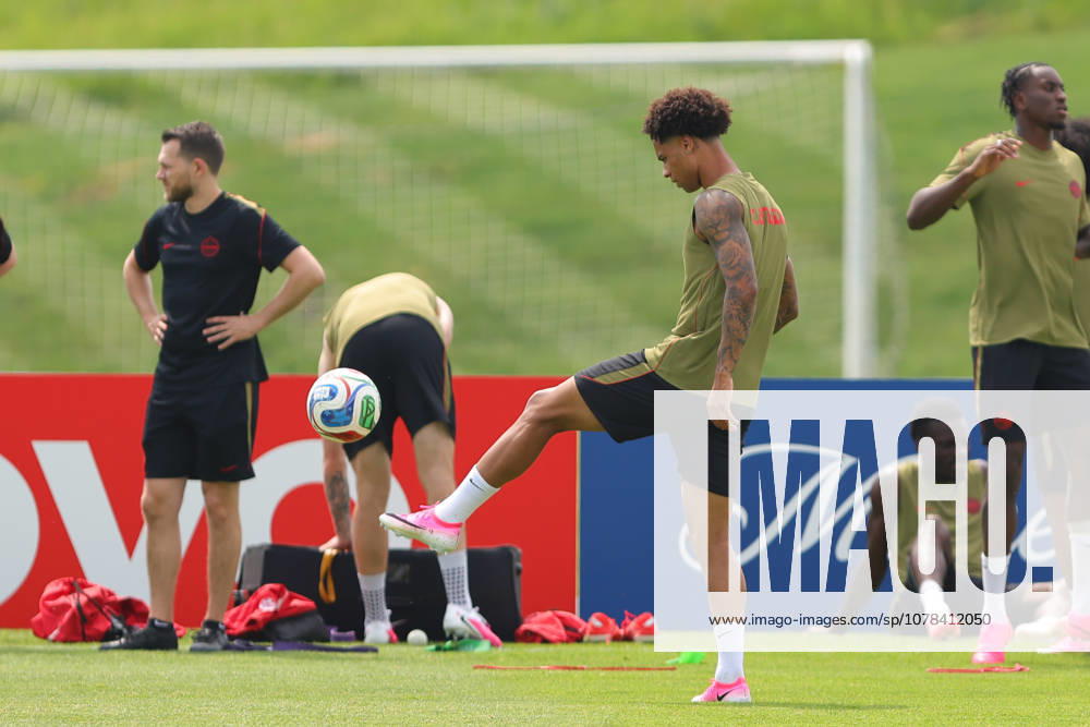 Tajon Buchanan of Canada in action during the training session before the 2026 FIFA World Cup, WM, Weltmeisterschaft, Fussball game between Canada and Bosnia and Herzegovina at Toronto FC Training Ground on June 11, 2026 in Toronto, Ontario, Canada
