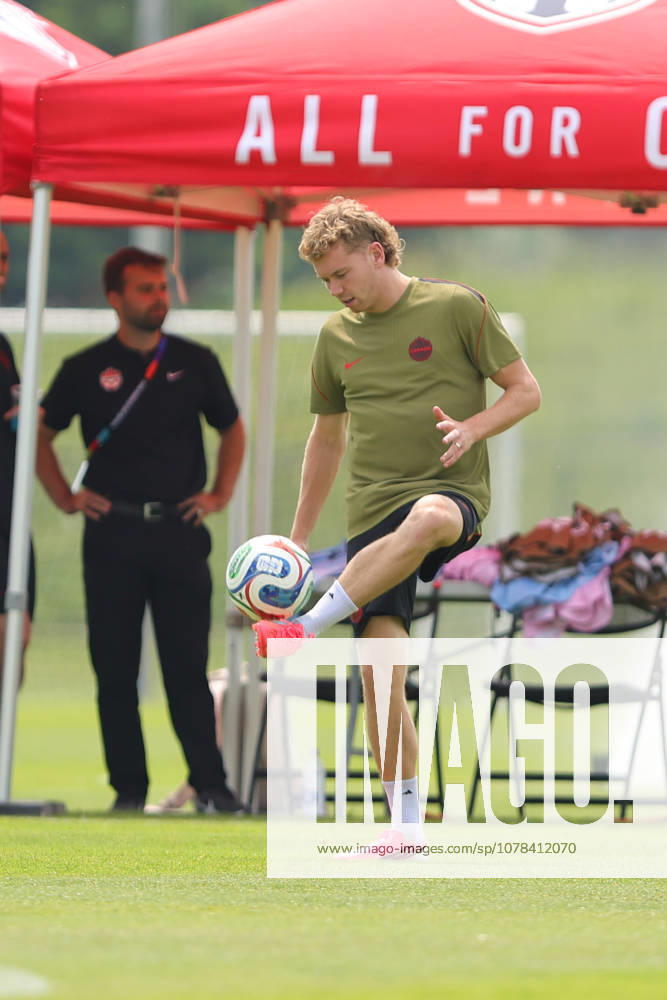 Jacob Shaffelburg of Canada in action during the training session before the 2026 FIFA World Cup, WM, Weltmeisterschaft, Fussball game between Canada and Bosnia and Herzegovina at Toronto FC Training Ground on June 11, 2026 in Toronto, Ontario, Canada