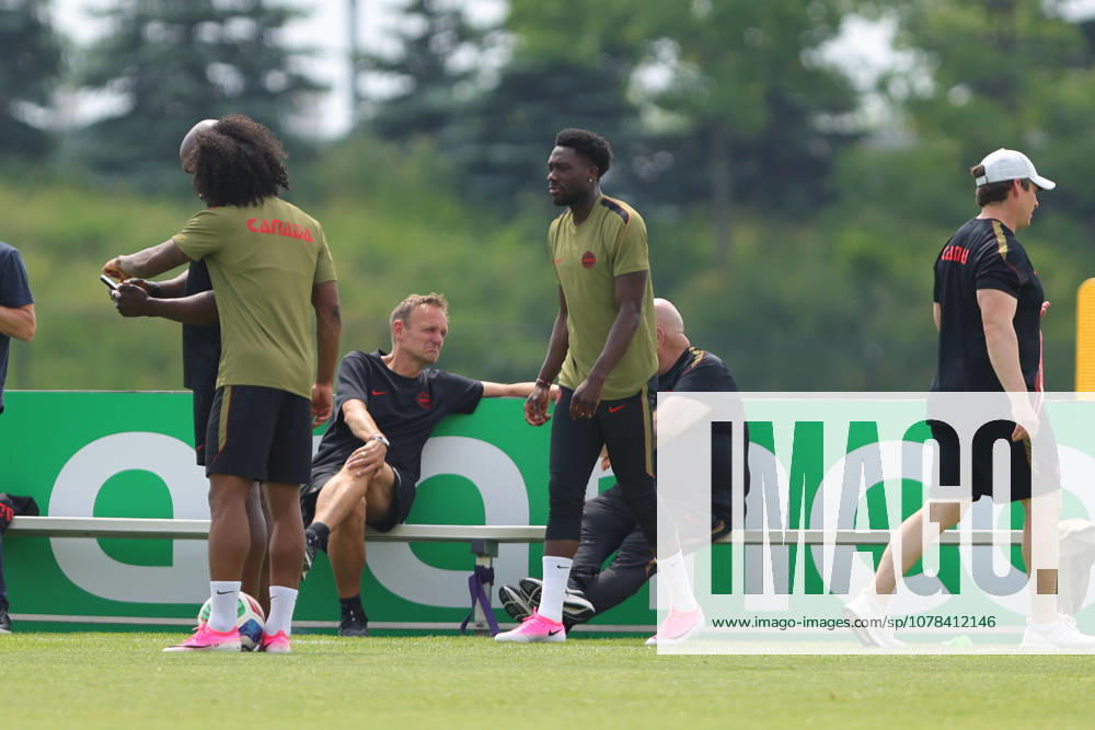 Alphonso Davies of Canada in action during the training session before the 2026 FIFA World Cup, WM, Weltmeisterschaft, Fussball game between Canada and Bosnia and Herzegovina at Toronto FC Training Ground on June 11, 2026 in Toronto, Ontario, Canada