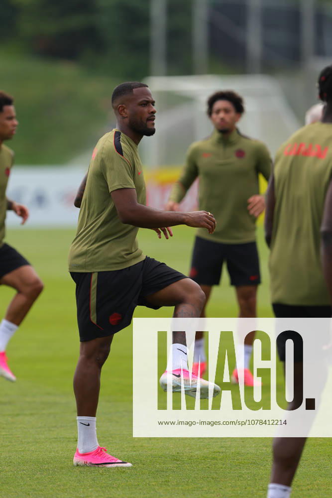Cyle Larin of Canada in action during the training session before the 2026 FIFA World Cup, WM, Weltmeisterschaft, Fussball game between Canada and Bosnia and Herzegovina at Toronto FC Training Ground on June 11, 2026 in Toronto, Ontario, Canada