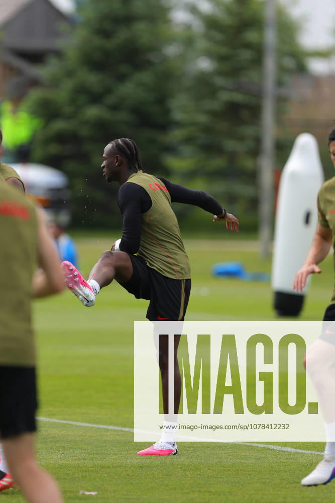 Ismaël Koné of Canada in action during the training session before the 2026 FIFA World Cup, WM, Weltmeisterschaft, Fussball game between Canada and Bosnia and Herzegovina at Toronto FC Training Ground on June 11, 2026 in Toronto, Ontario, Canada