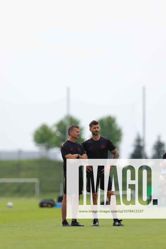 Canada head coach Jesse Marsch interacts with assistant coach during the training session before the 2026 FIFA World Cup, WM, Weltmeisterschaft, Fussball game between Canada and Bosnia and Herzegovina at Toronto FC Training Ground on June 11, 2026 in Toronto, Ontario, Canada