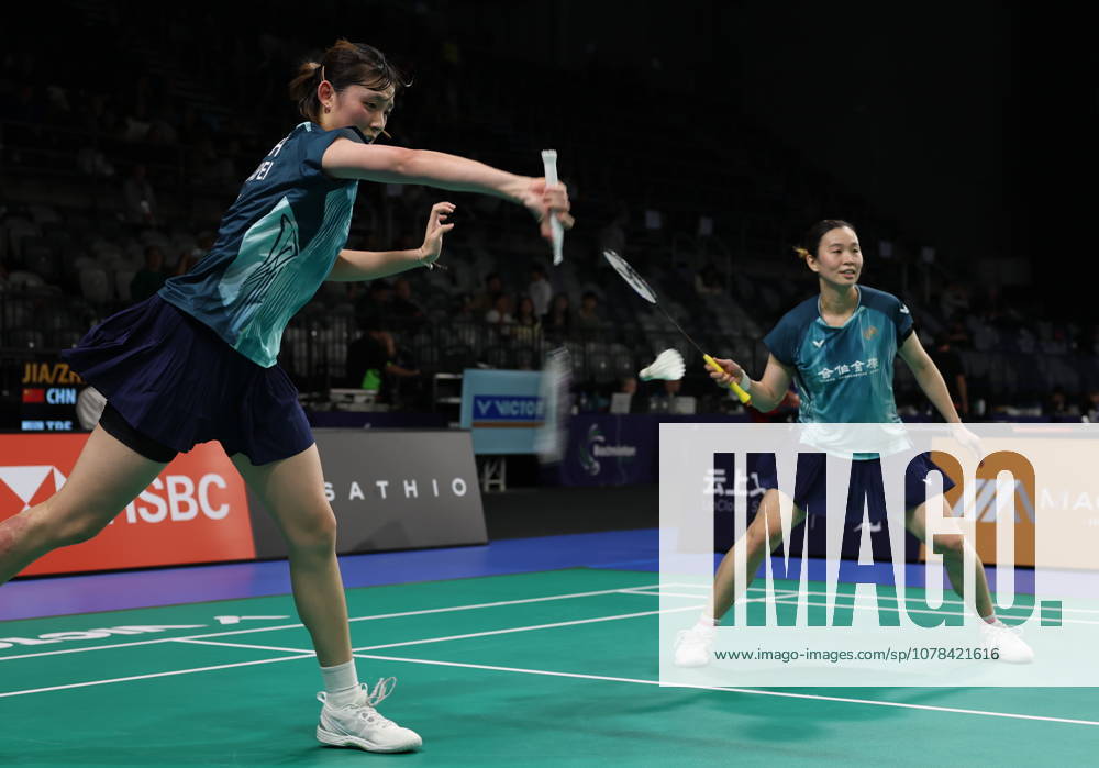 (260612) -- SYDNEY, June 12, 2026 -- Hsu Ya Ching Sung Yu-Hsuan (L) compete during the women s doubles quarterfinal match between Jia Yifan Zhang Shuxian of China and Hsu Ya Ching Sung Yu-Hsuan of Chinese Taipei at the Australian Badminton Open 2026 in Sydney, Australia, June 12, 2026. ) (SP)AUSTRALIA-SYDNEY-BADMINTON-AUSTRALIAN OPEN-WOMEN S DOUBLES GongxBing