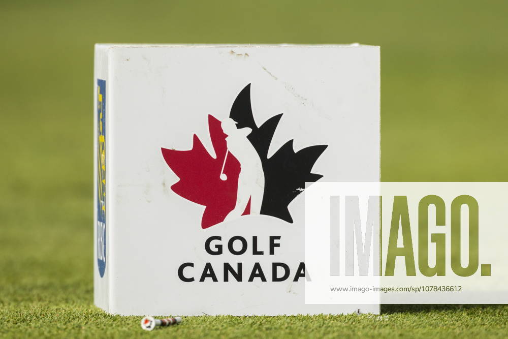 The Golf Canada logo is seen on the tee box during the second round of the RBC Canadian Open in Caledon, Ont., on Friday, June 12, 2026. Canada News - June 12, 2026 - ZUMAc35_ 20260612_zaf_c35_105