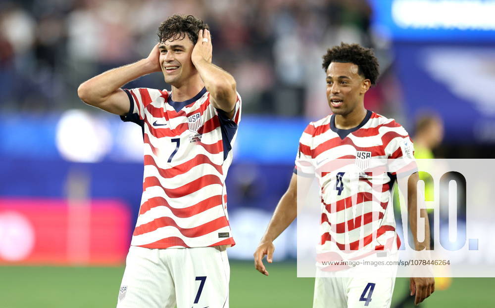 FIFA World Cup, WM, Weltmeisterschaft, Fussball 2026 - Group D - USA vs Paraguay Giovanni Reyna of USA celebrates after scoring his team s 4th goal during the FIFA World Cup 2026 group stage match USA against Paraguay, in Los Angeles, California, USA, 12 June 2026. LOS ANGELES United States