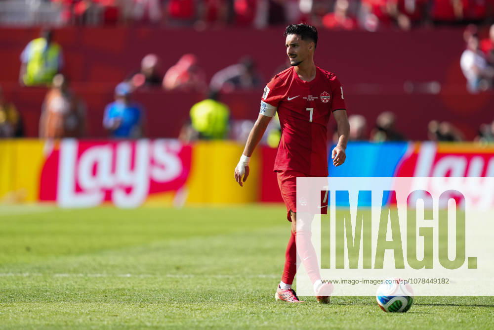 Canada v Bosnia and Herzegovina - 2026 FIFA World Cup, WM, Weltmeisterschaft, Fussball Stephen EUSTAQUIO 07 of Canada looks on during the 2026 FIFA World Cup Group B match between Canada and Bosnia and Herzegovina at Toronto Stadium. on June 12, 2026 in Toronto, Canada. Toronto Ontario Canada
