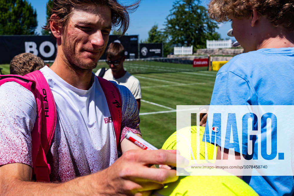 Stefanos Sakellaridis (GRC) after the Singles Match between Francisco Cabral (POR) and Nicola Mektic (CRO) vs. Daniil Glinka (EST) and Stefanos Sakellaridis (GRC) at BOSS OPEN 2026, Tennisanlage Weissenhof on June 13, 2026 in Stuttgart, Germany. Baden-Württemberg Germany