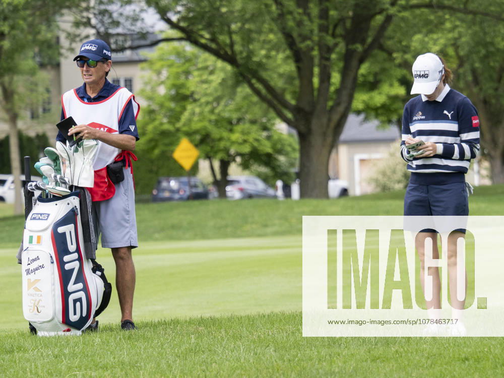 MIDLAND, MI - JUNE 13: Leona Maguire prepares to hit the ball during round three of the LPGA, Golf Damen Dow Championship on June 13, 2026, at Midland Country Club in Midland, Michigan. (Photo by Joseph Weiser Icon Sportswire) GOLF: JUN 13 LPGA Dow Championship Icon2606130113