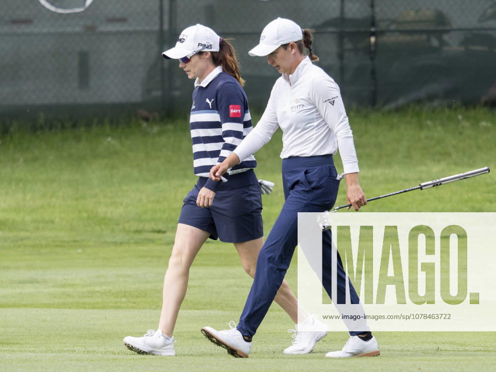 MIDLAND, MI - JUNE 13: Teammates Leona Maguire and Lindy Duncan walk together during round three of the LPGA, Golf Damen Dow Championship on June 13, 2026, at Midland Country Club in Midland, Michigan. (Photo by Joseph Weiser Icon Sportswire) GOLF: JUN 13 LPGA Dow Championship Icon2606130133