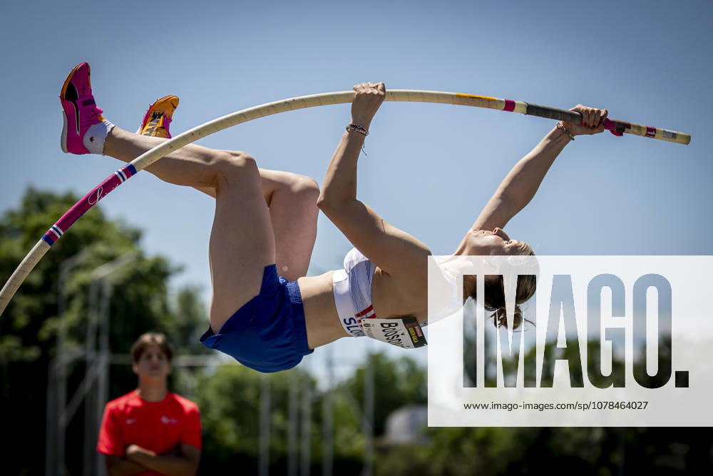 MANNHEIM, GERMANY - JUNE 13, 2026 : Liana Bolosova (SVK Slovakia) competing in the women’s U20 pole vault during the Juniorengala 2026 at Michael-Hoffmann-Stadion on June 13, 2026 in Mannheim, Germany. Baden-Wuerttemberg Germany