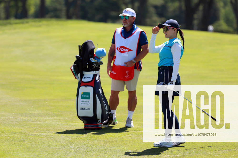 Dow Championship Midland, MI - JUNE 13: Minami Katsu of Japan acknowledges the fans after chipping to the 3rd green next to her caddie during the third round of the Dow Championship at Midland Country Club on June 13, 2026 in Midland, Michigan. Midland Michigan United States