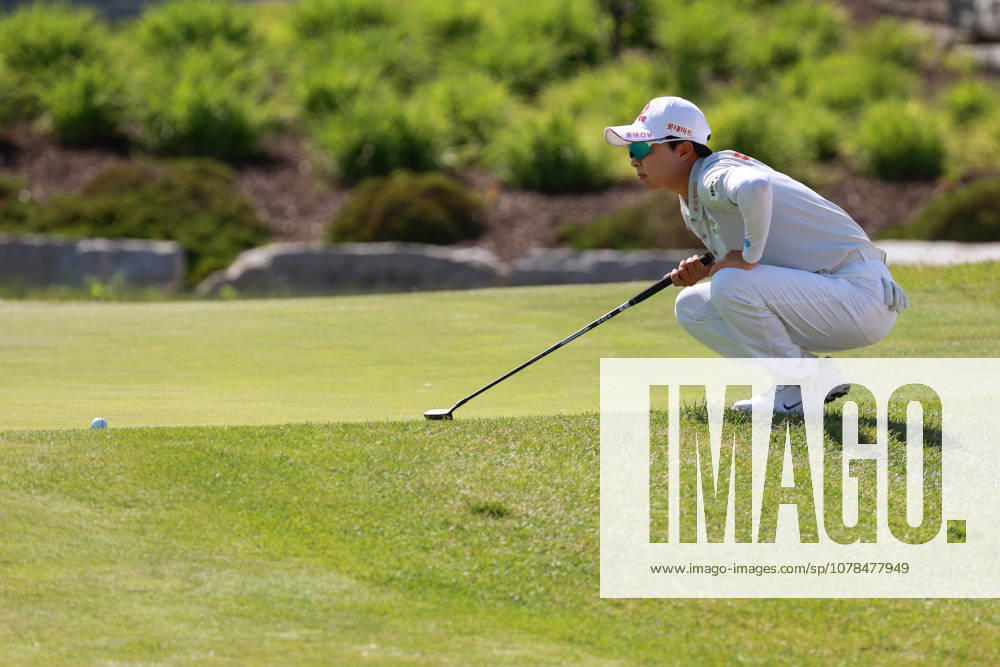 Dow Championship Midland, MI - JUNE 13: Hyo Joo Kim of the Republic of Korea lines up her putt on the 18th green during the third round of the Dow Championship at Midland Country Club on June 13, 2026 in Midland, Michigan. Midland Michigan United States