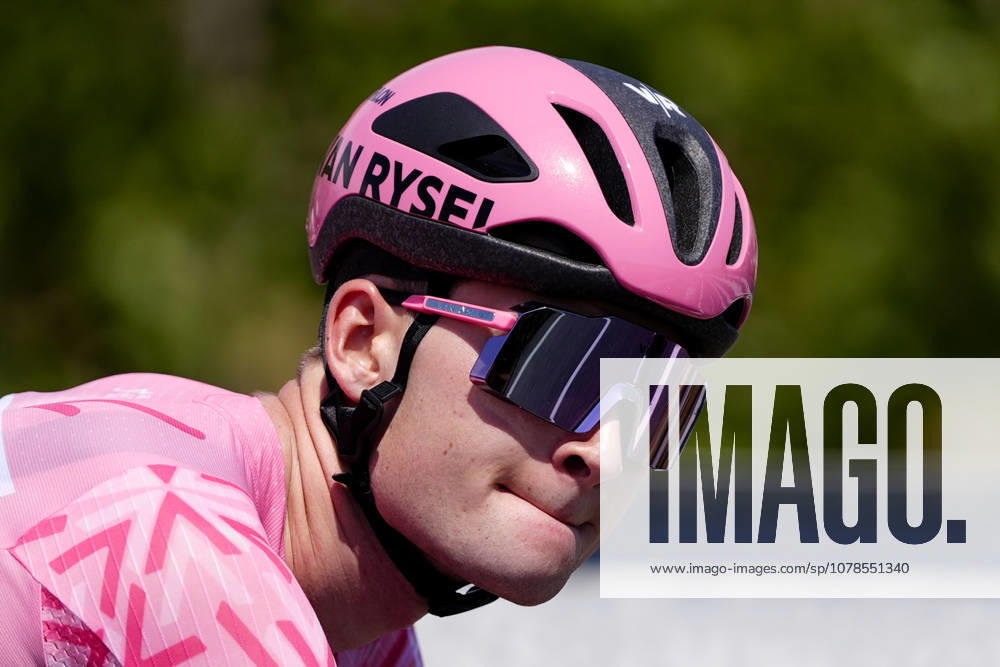 The pink jersey Norway s Kasper Haugland of Decathlon CMA CGM Development Team during Stage 2 of the Giro Next Gen 2026, from Tropea to Crotone, Italy, Monday