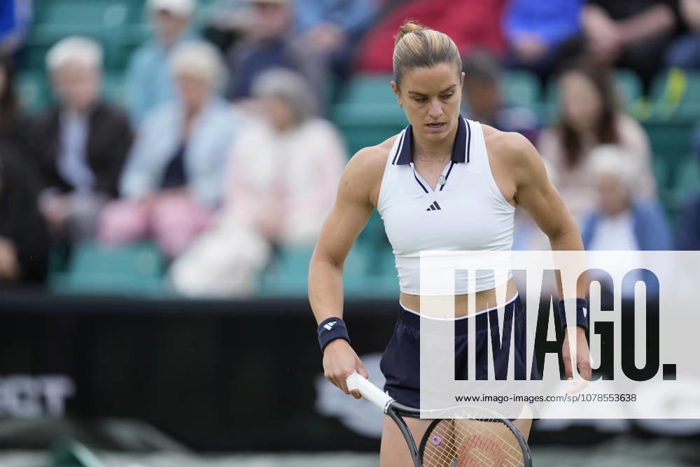Lexus Nottingham Open - Day One Maria Sakkari of Greece in action during her Round of 32 match at the 2026 Lexus Nottingham Open Women s tennis tournament at the Nottingham Tennis Centre in Nottingham, England, on June 15, 2026. Nottingham United Kingdom