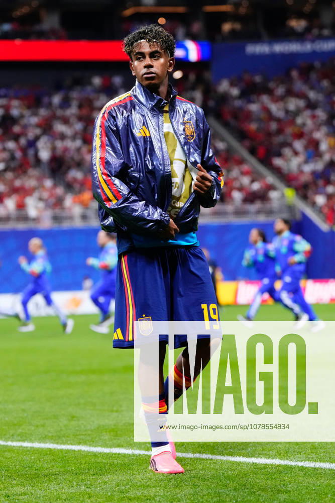 Spain v Cabo Verde: Group H - FIFA World Cup, WM, Weltmeisterschaft, Fussball 2026 Lamine Yamal of Spain looks on during the FIFA World Cup 2026 Group H match between Spain and Cabo Verde at Atlanta Stadium on June 15, 2026 in Atlanta, United States. Atlanta GA United States