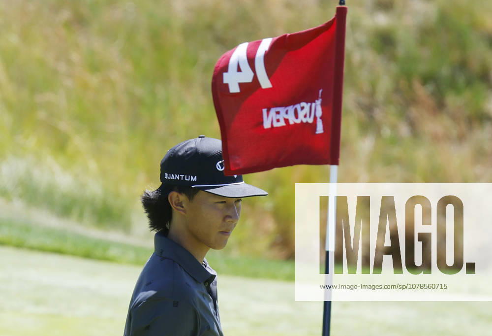 Ethan Fang stands on the 14th green while playing in a practice round on the Monday before the 126th U.S. Open Golf Championship at Shinnecock Hills Golf Club on Monday, June 15, 2026 in Southampton, New York. NYP20260615316 JOHNxANGELILLO