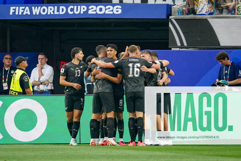USA Soccer 2026 FIFA World Cup Group Stage Group G Iran vs. New Zealand SoFi Stadium Inglewood, Los Angeles County, California Goal and celebration of the 1-0 score by Elijah Just New Zealand 11 Joy, emotion, celebration,detected_source_language