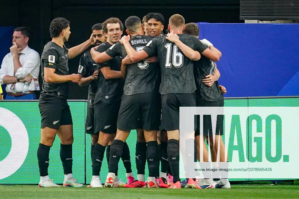 USA Soccer 2026 FIFA World Cup Group Stage Group G Iran vs. New Zealand SoFi Stadium Inglewood, Los Angeles County, California Goal and celebration of the 1-0 score by Elijah Just New Zealand 11 Joy, emotion, celebration,detected_source_language