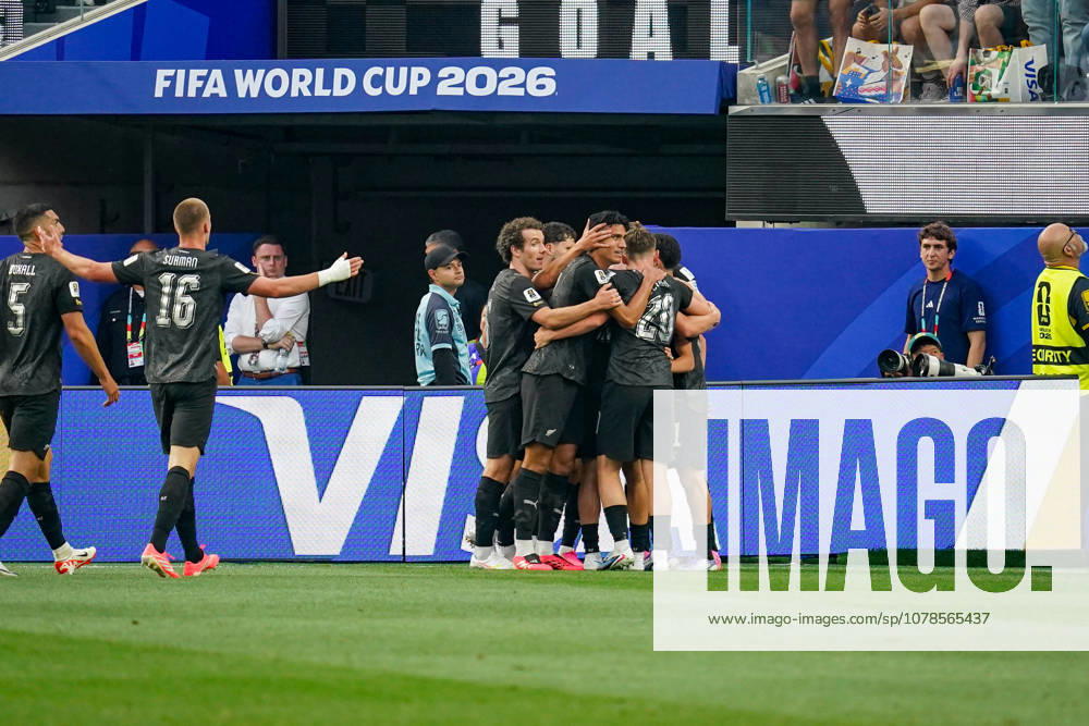 USA Soccer 2026 FIFA World Cup Group Stage Group G Iran vs. New Zealand SoFi Stadium Inglewood, Los Angeles County, California Goal and celebration of the 1-0 score by Elijah Just New Zealand 11 Joy, emotion, celebration,detected_source_language