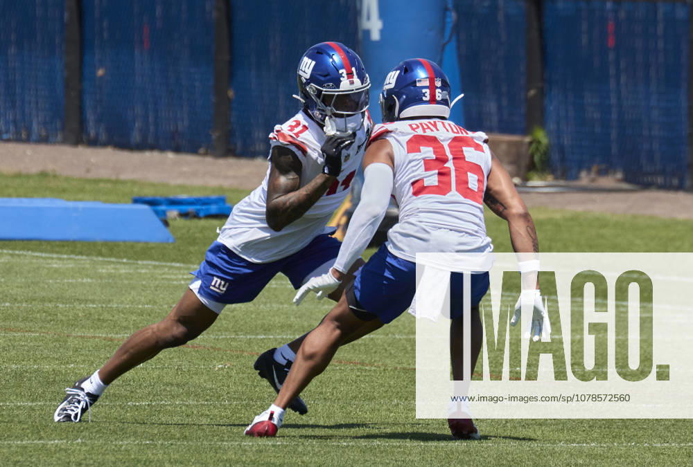 New York Giants cornerback Nic Jones (31) and Rico Payton (36) during minicamp held at the Quest Diagnostics Training Center in East Rutherford, New Jersey. CSM East Rutherford United States - ZUMAc04_ 20260616_zma_c04_017