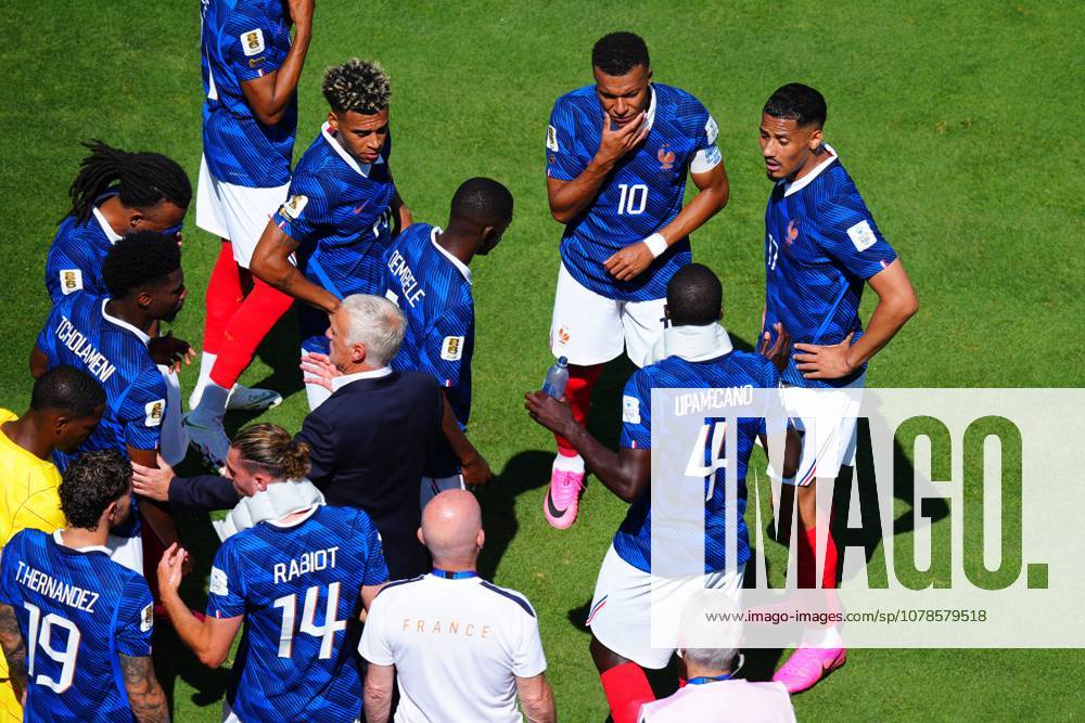 France players during the hydration break France v Senegal, 2026 FIFA World Cup, WM, Weltmeisterschaft, Fussball Group I, Football, New York New Jersey Stadium, East Rutherford, New Jersey, USA - 16 Jun 2026East Rutherford New York New Jersey Stadium New Jersey (NJ) United States of America