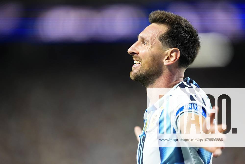 Football: 2026 World Cup Argentina s Lionel Messi reacts after scoring his second goal in the second half of a World Cup Group J football match against Algeria at Kansas City Stadium in Kansas City, Missouri, on June 16, 2026. A14AA0005619121P