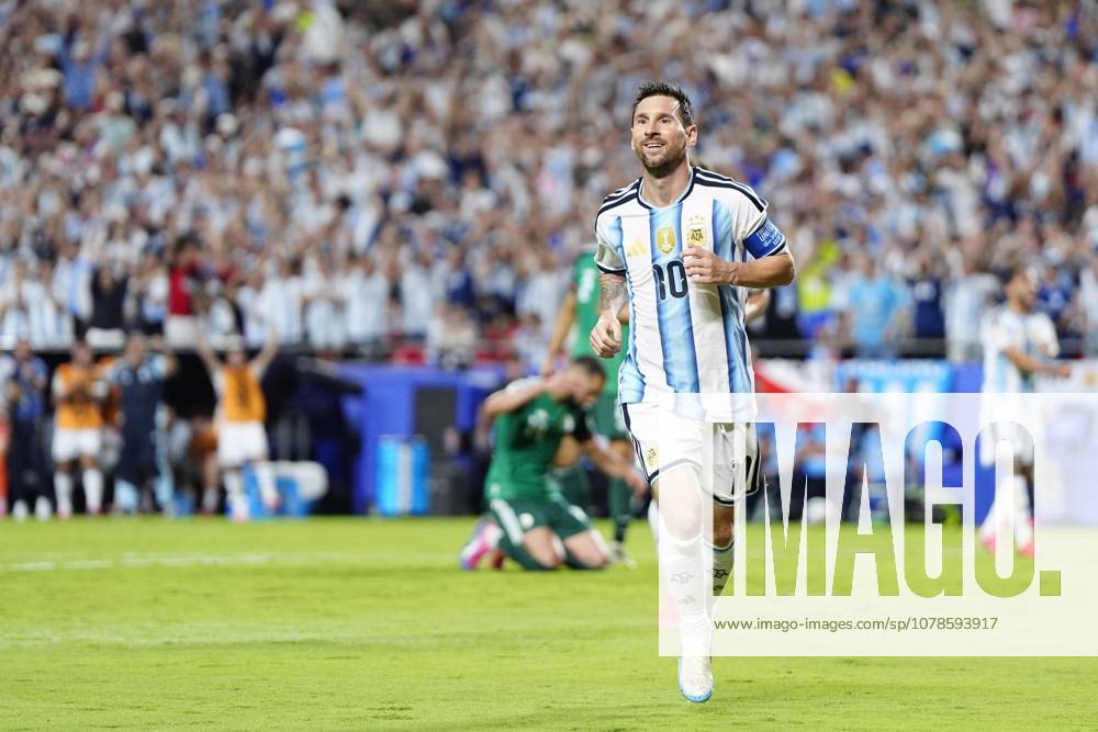 Football: 2026 World Cup Argentina s Lionel Messi runs after scoring a hat-trick in the second half of a World Cup Group J football match against Algeria at Kansas City Stadium in Kansas City, Missouri, on June 16, 2026. A14AA0005619127P