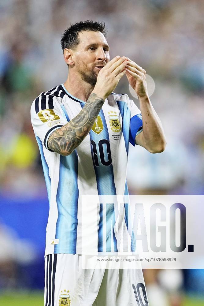 Football: 2026 World Cup Argentina s Lionel Messi reacts after scoring a hat-trick in the second half of a World Cup Group J football match against Algeria at Kansas City Stadium in Kansas City, Missouri, on June 16, 2026. A14AA0005619132P