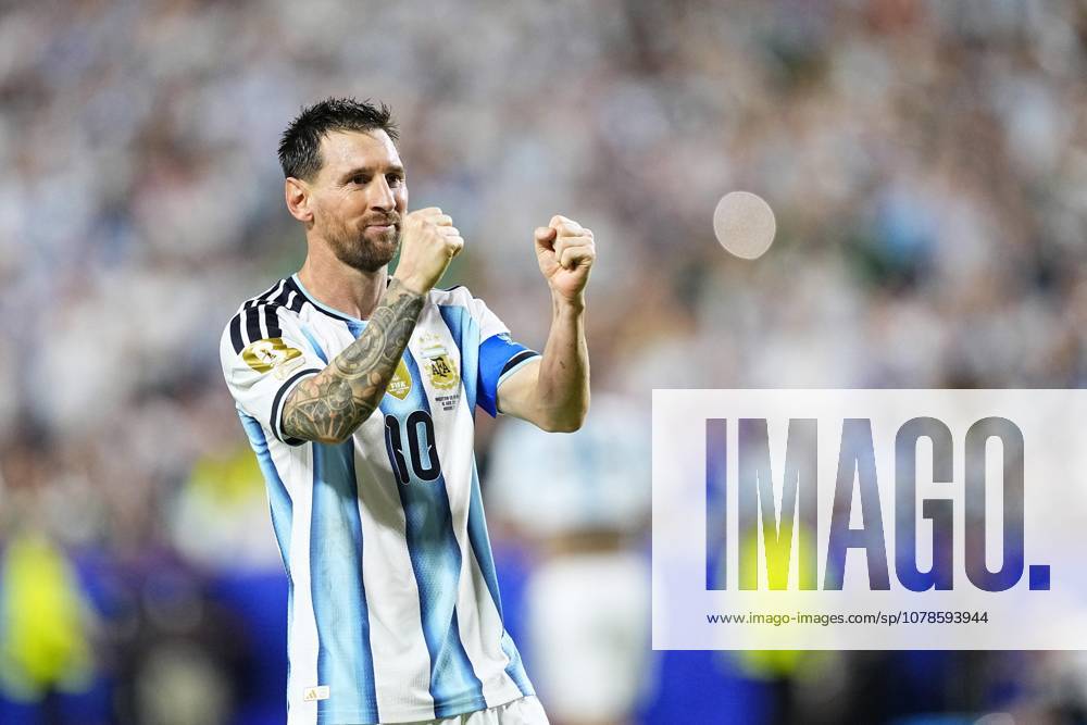 Football: 2026 World Cup Argentina s Lionel Messi reacts after scoring a hat-trick in the second half of a World Cup Group J football match against Algeria at Kansas City Stadium in Kansas City, Missouri, on June 16, 2026. A14AA0005619133P