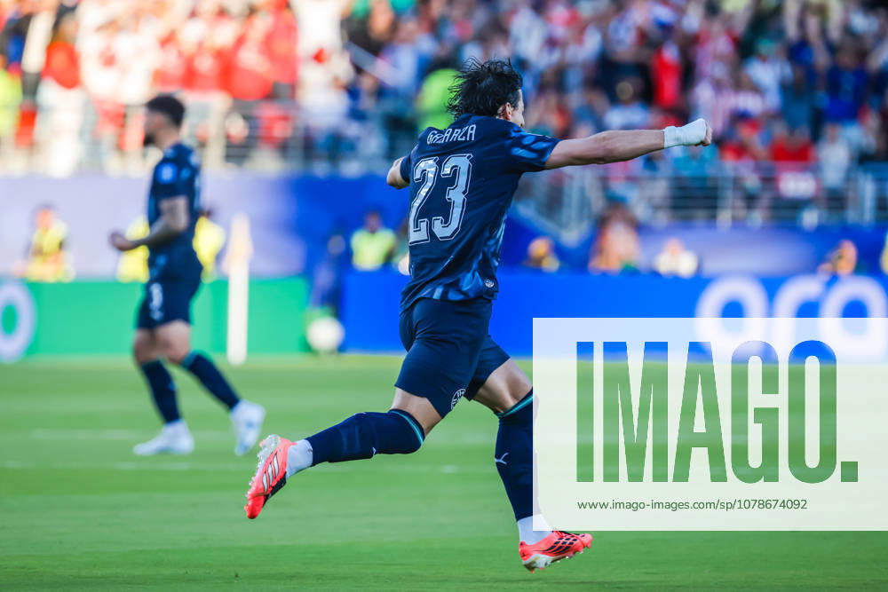 Santa Clara, USA - June 19 2026: Matias Galarza of Paraguay scores and celebrates in the FIFA World Cup, WM, Weltmeisterschaft, Fussball group match between To¼rkiye and Paraguay at San Francisco Bay Area Stadium World Cup 2026: Group D: To¼Rkiye Vs Paraguay - ZUMAp121 20260619_zsp_p121_058