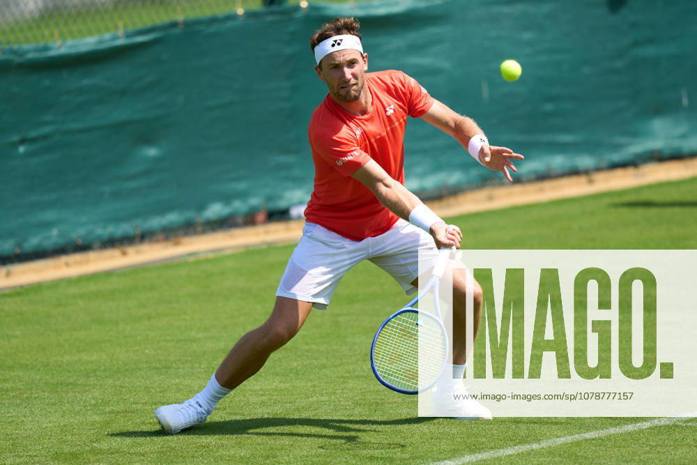2026 Wimbledon, June 23, Practice LONDON, - JUNE 23: Casper Ruud of Norway playing on fresh courts during the 2026 Wimbledon, June 23, Practice at The all England club, Wimbledon on June 23, 2026 in London, GBR. London The all England club, Wimbledon GBR