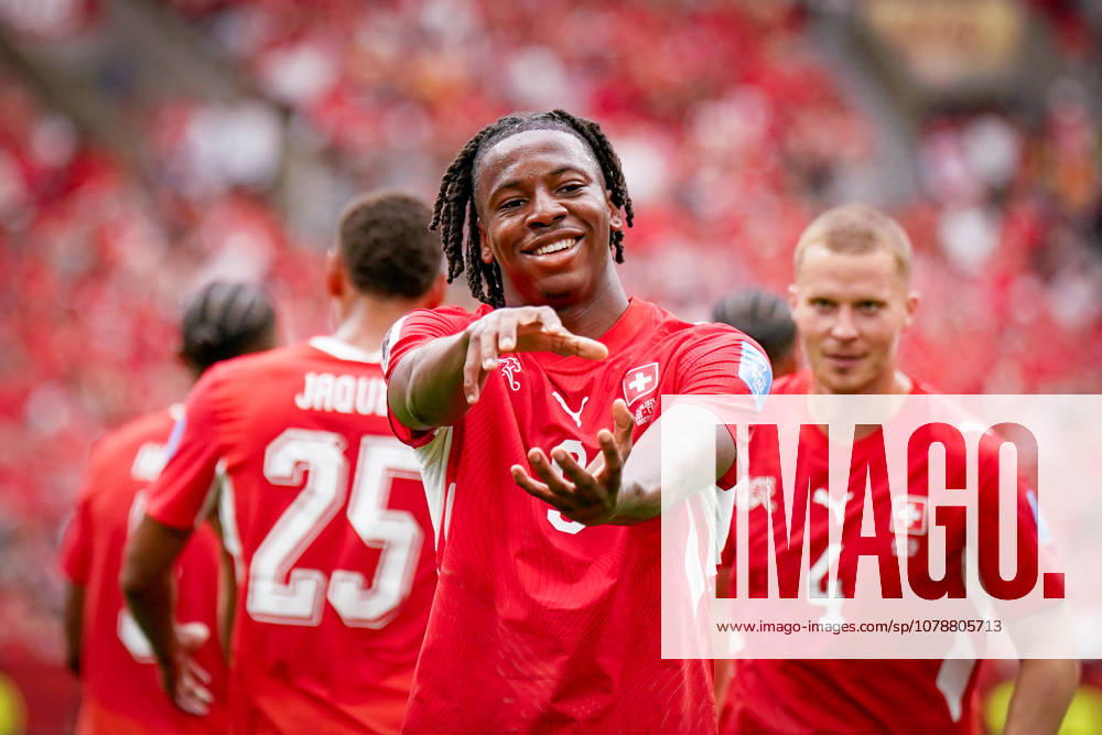 Canada Soccer 2026 FIFA World Cup Group Stage Switzerland vs. Canada BC Place Stadium Vancouver, British Columbia Goal and celebration of the 2–0 score by Johan Manzambi (Switzerland), 9 Joy, emotions, celebration, gesture, body language, emotion