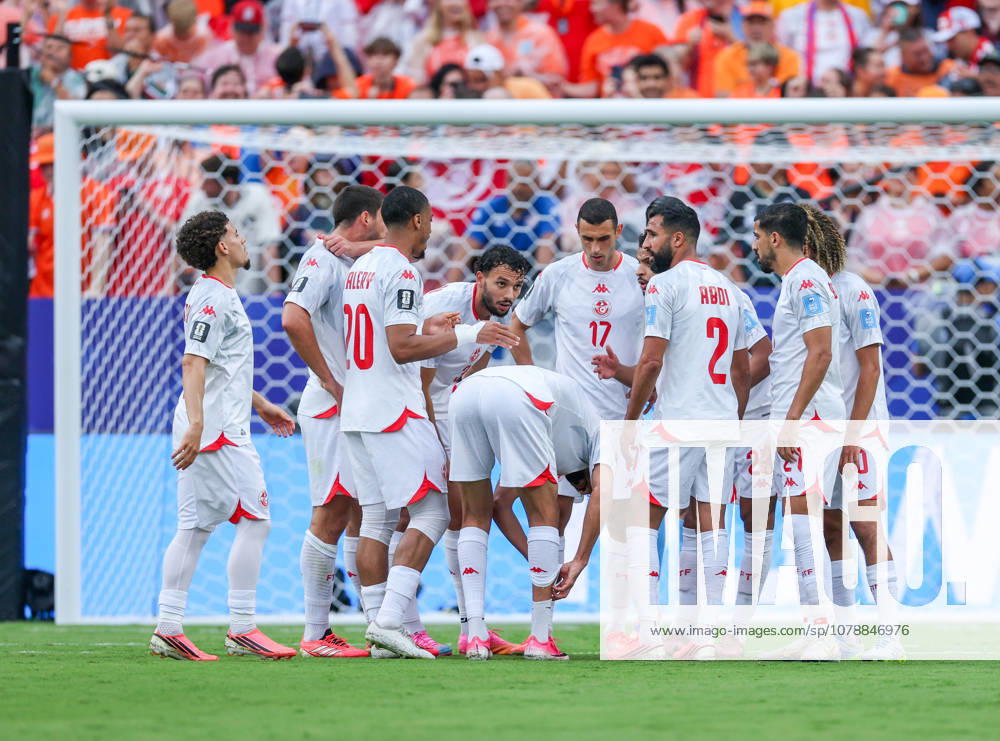 Team Tunisia reacts after Netherlands second goal score at Kansas City Stadium in Kansas City, MO. CSM Kansas City United States - ZUMAc04_ 20260625_zma_c04_316