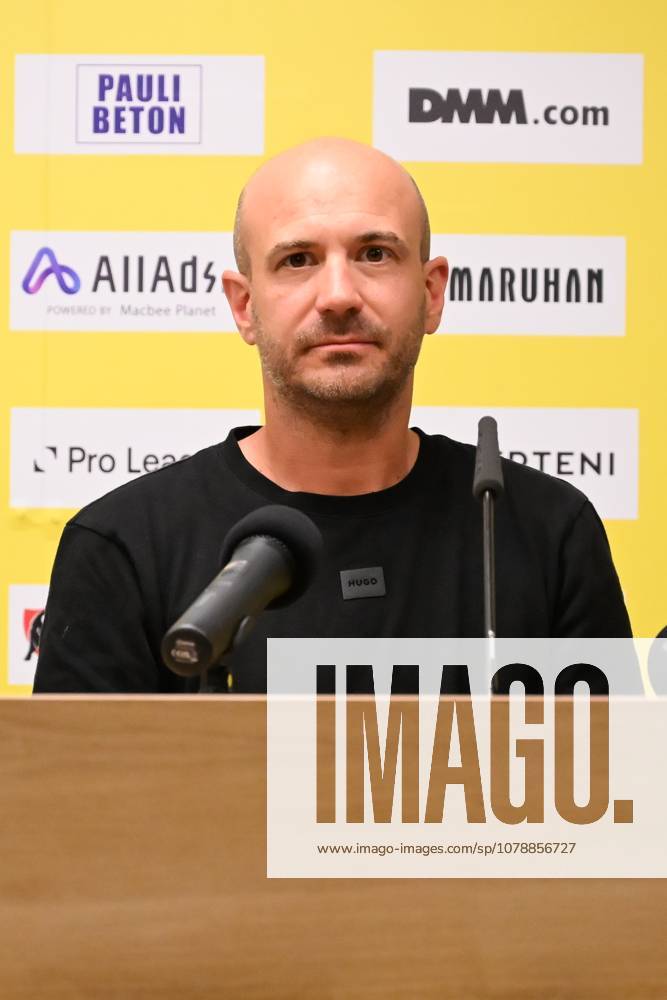 STVV s head coach Frederic De Meyer pictured during a press conference, PK, Pressekonferenz of Belgian first division soccer team Sint-Truiden VV, on Friday 26 June 2026 in Sint-Truiden, in preparation of the upcoming 2026-2027 Belgian first division soccer season. JILLxDELSAUX x179366661x