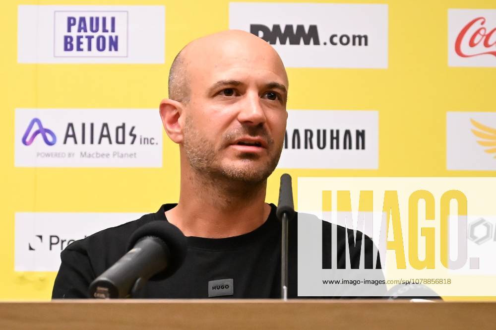STVV s head coach Frederic De Meyer pictured during a press conference, PK, Pressekonferenz of Belgian first division soccer team Sint-Truiden VV, on Friday 26 June 2026 in Sint-Truiden, in preparation of the upcoming 2026-2027 Belgian first division soccer season. JILLxDELSAUX x179367537x