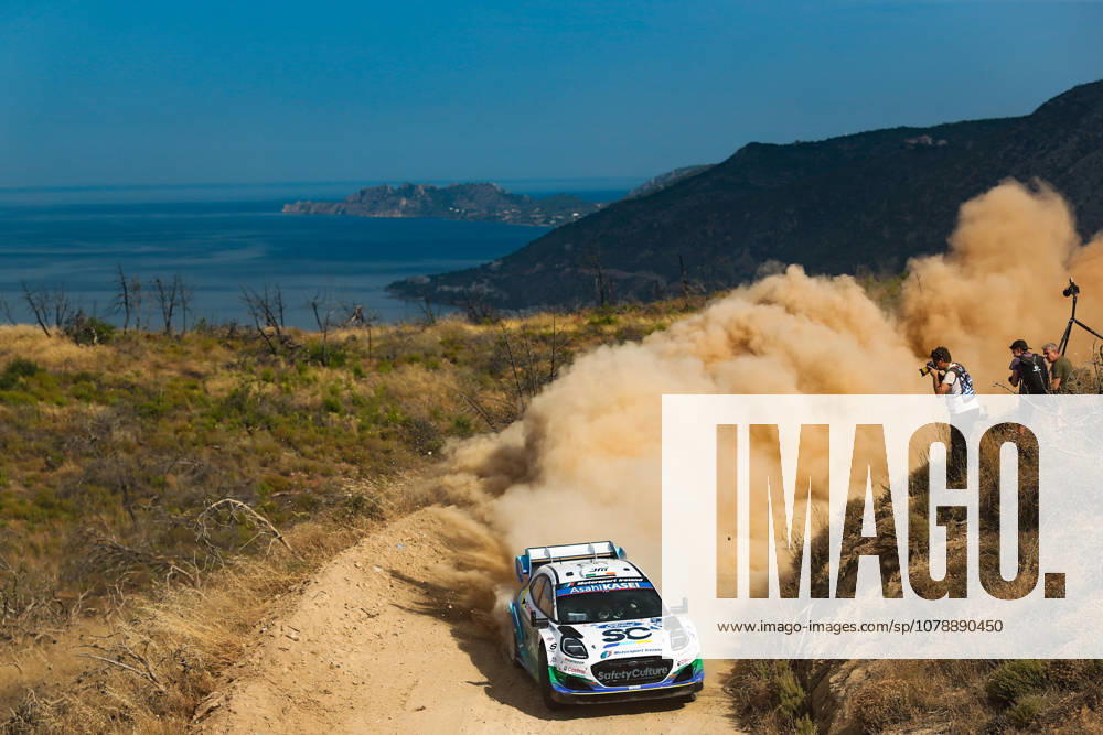 IPA86117671 - 55 Driver Joshua McErlean and co-driver Eoin Treacy of the M Ford World Rally Team, driving the Ford Puma Rally1, face a shakedown during the FIA World Rally Championship WRC, Motorsport Rallye, WM EKO Acropolis Rally Greece 2026 on June 25 in Loutraki, Greece