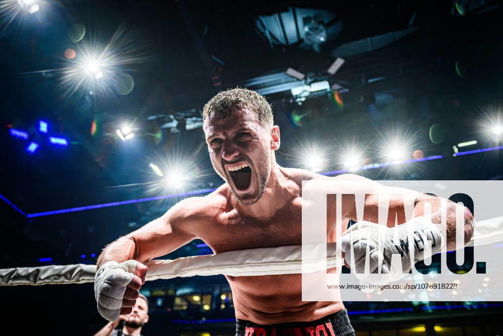 Ardian Krasniqi (Germany) – Shouts of joy and cheers after victory in the fight between Ardian Krasniqi (Germany) and Vinko Zadro (Croatia), light heavyweight, Fight 13 GER, Boxing Night: Showdown for Legacy IV, Prime Time Promotion, MHP Arena Ludwigsburg, Boxing, June 27, 2026 GER, Boxing Night: Showdown for Legacy IV, Prime Time Promotion, MHP Arena Ludwigsburg, Boxing, June 27, 2026 Ludwigsburg