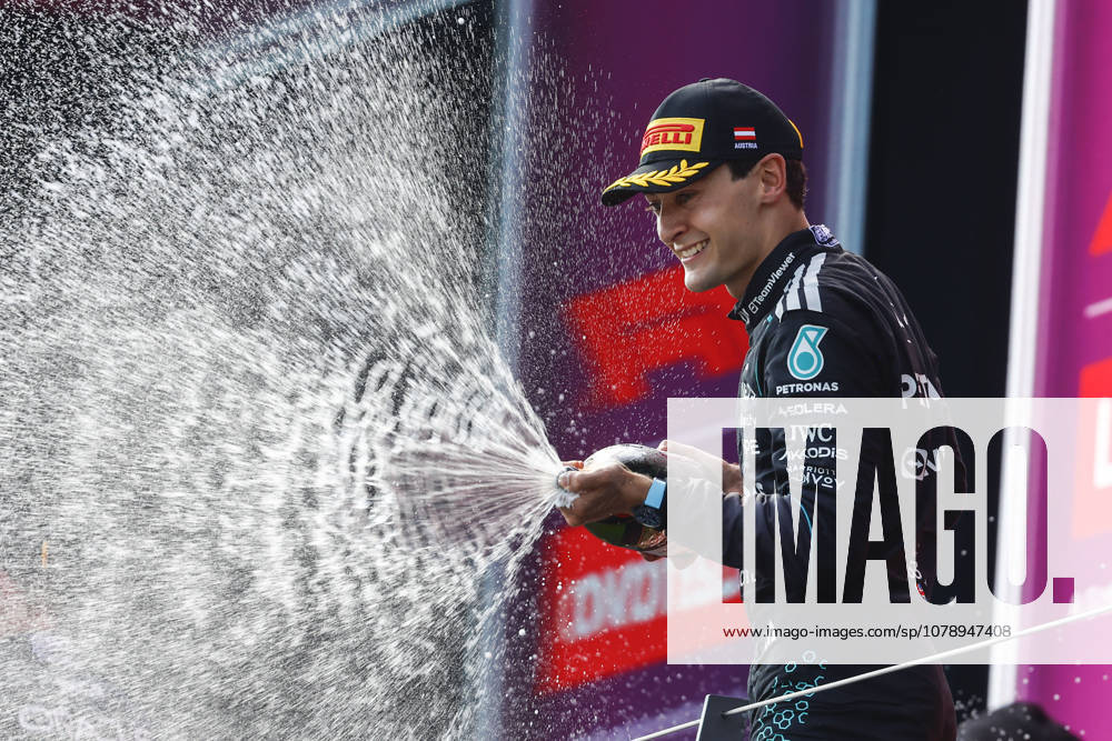 Spielberg Motorsport FIA F1 Grand Prix of Austria, Formula 1, 2026, 63 RUSSELL George (GBR), Mercedes AMG F1 Team W17, winning the race on June 28, 2026. Photo by Hoch Zwei, Spielberg, Austria