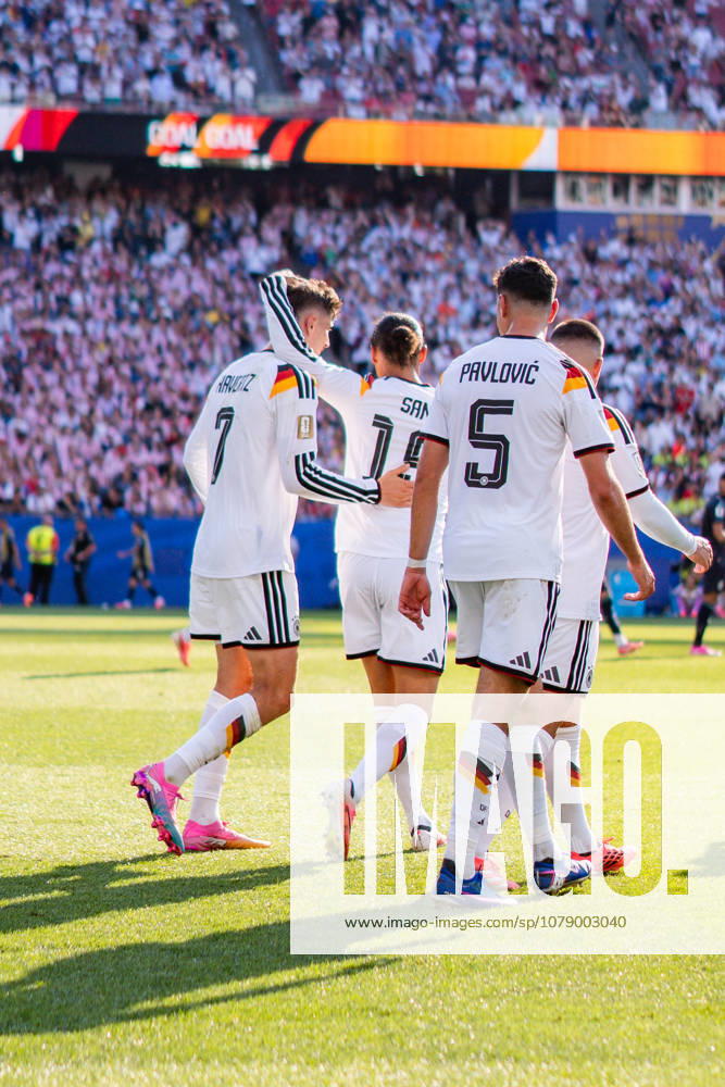 2026 FIFA World Cup, Round of 32, Germany vs. Paraguay, June 29, 2026, Boston Stadium Goal to make it 1–1 by Kai Havertz (Germany), Aleksandar Pavlovic (Germany), Leroy Sané (Germany), Jonathan Tah (Germany), Joshua Kimmich (Germany)