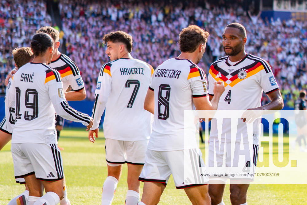 2026 FIFA World Cup, Round of 32, Germany vs. Paraguay, June 29, 2026, Boston Stadium Goal to make it 1–1 by Kai Havertz (Germany), Aleksandar Pavlovic (Germany), Leroy Sané (Germany), Jonathan Tah (Germany), Joshua Kimmich (Germany)