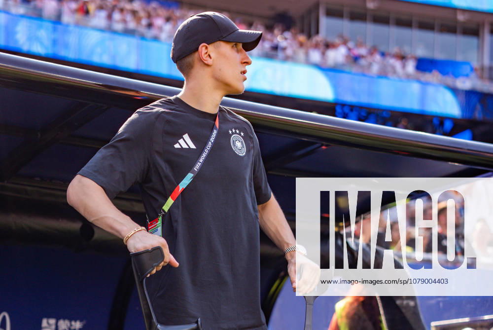 2026 FIFA World Cup, Round of 32, Germany vs. Paraguay, June 29, 2026, Boston Stadium: Nico Schlotterbeck of Germany on crutches