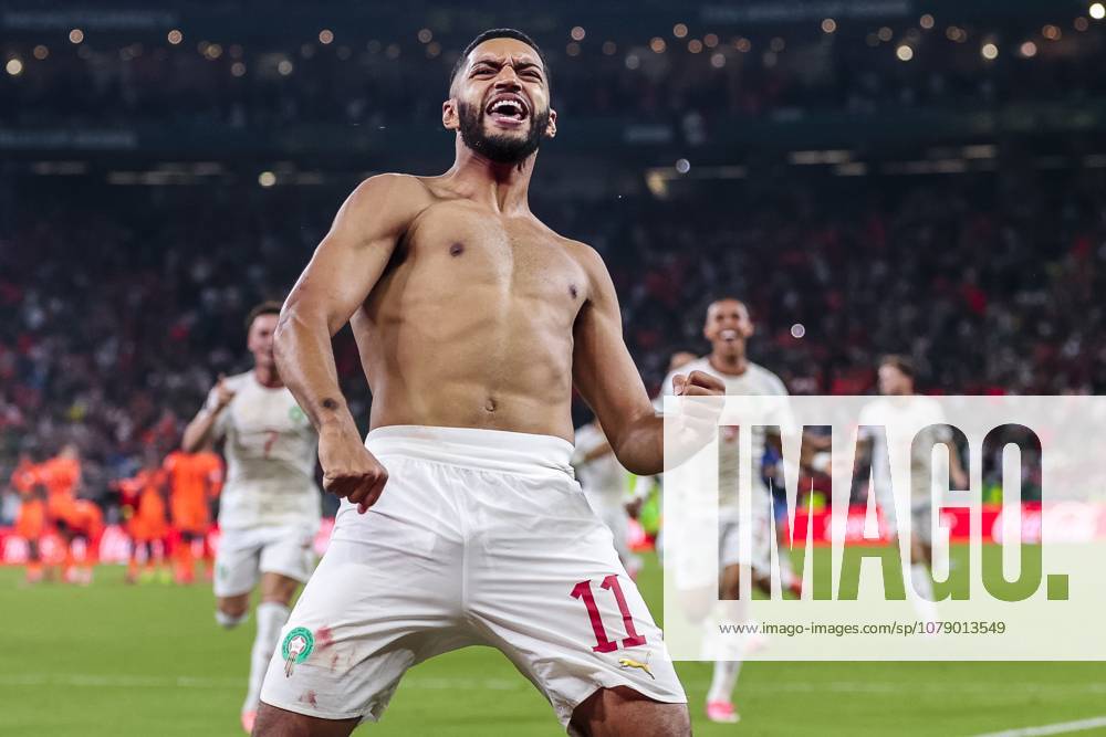 MONTERREY, 29-06-2026, Monterrey Stadium, Match between Morocco and The Netherlands during the World Cup 2026. Picture shows Morocco player Ismael Saibari celebrating the winning penalty Morocco - The Netherlands (World Cup 2026) x204749536x