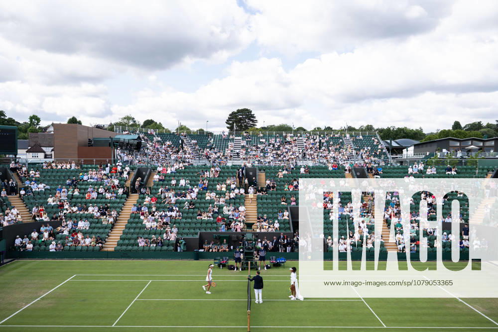 Anastasia Gasanova of Russia and Naomi Osaka of Japan ahead of a second-round women’s singles match on Day 3 of Wimbledon on July 1, 2026 in London. Photo by Jesper Zerman, BILDBYRAN, code JZ JZ0745, tennis, Wimbledon, 3 bbeng